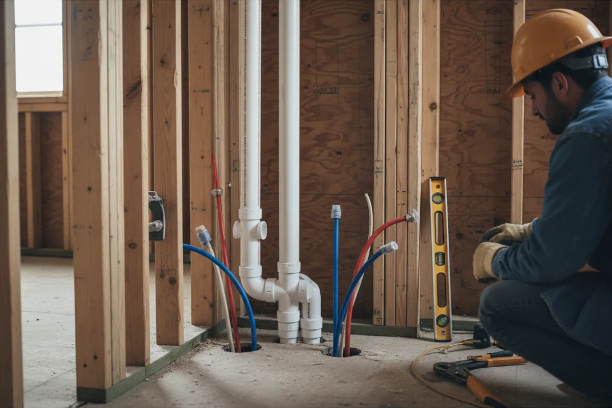 Drain and supply rough-in during Garbage Disposal Repair in Woodburn